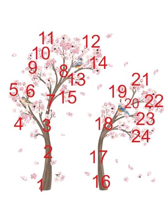 Decalmile Woodland Animals Wall Decals – Large Cherry Blossom Tree With Deer & Fox Stickers For Baby Nursery, Kids Bedroom, Or Living Room